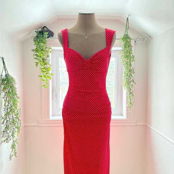 le chateau Dresses & Skirts - Le Chateau Red Polka Dot Midi Dress